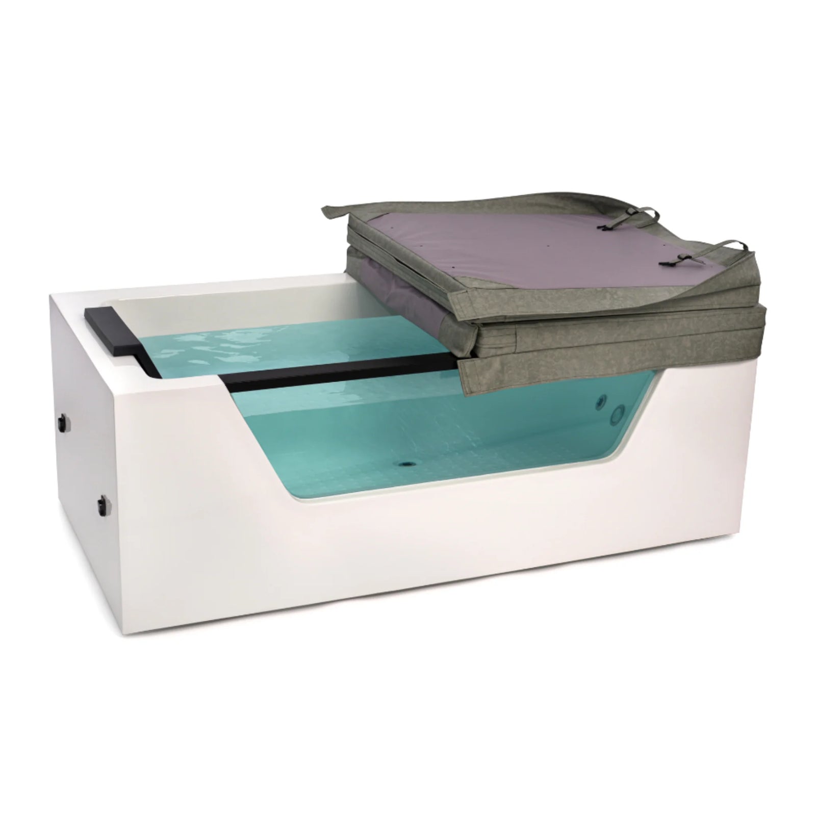 Cryo Innovations XR Cryo Plunge with Window – tub with the cover partly open