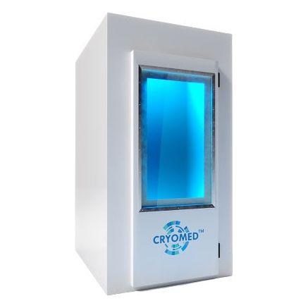 Cryomed IceChill Walk-In Nitrogen-Cooled Cryotherapy Chamber – walk-in chamber with blue lit window