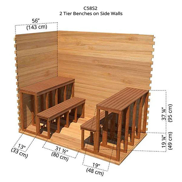 Dundalk LeisureCraft Knotty Cedar Outdoor Cabin Sauna