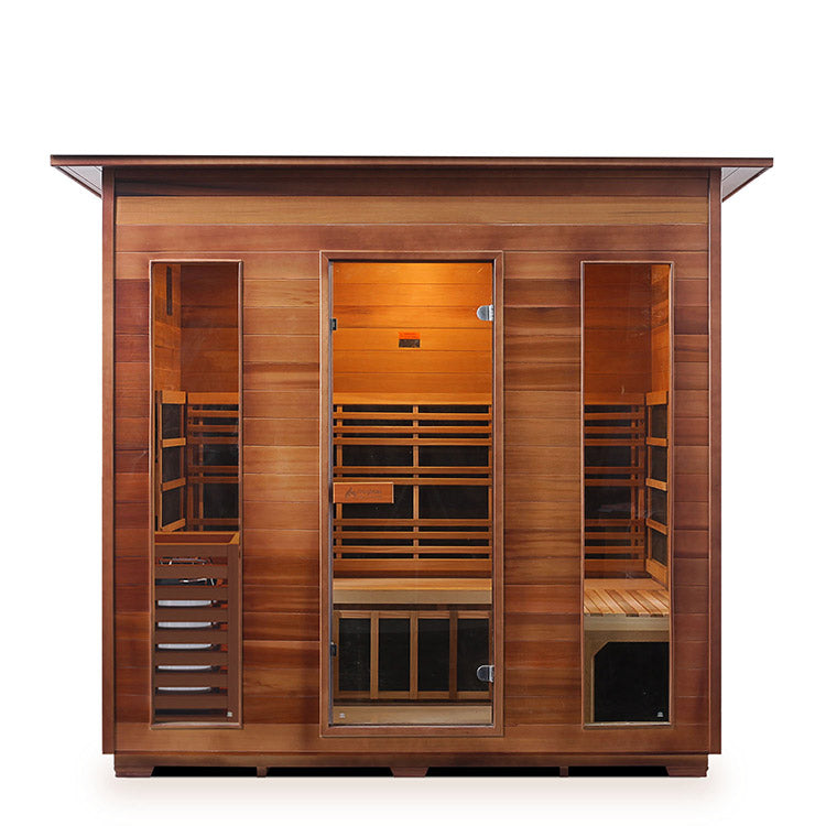 Enlighten Sauna Diamond 5-person hybrid sauna, indoor model