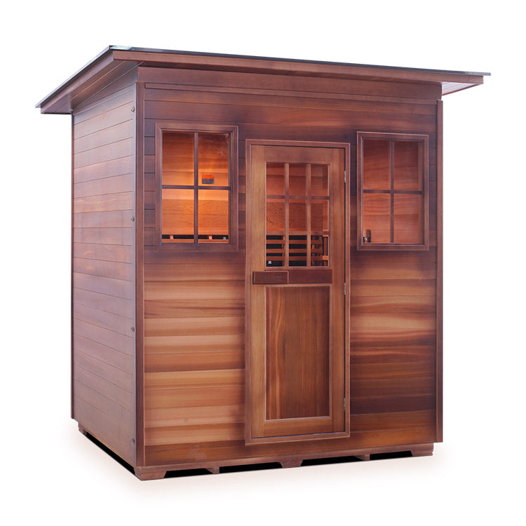 Enlighten Sauna MoonLight 4-person traditional sauna, slope roof option
