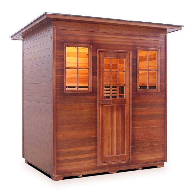 Enlighten Sauna MoonLight 5-person traditional sauna, slope roof option