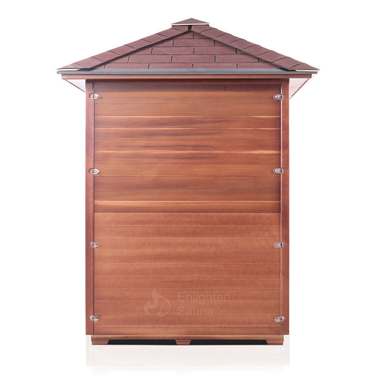 Enlighten Rustic 4-Person Corner Full Spectrum Infrared Sauna