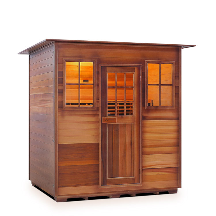 Enlighten Sauna Sapphire 4-person hybrid sauna, indoor model