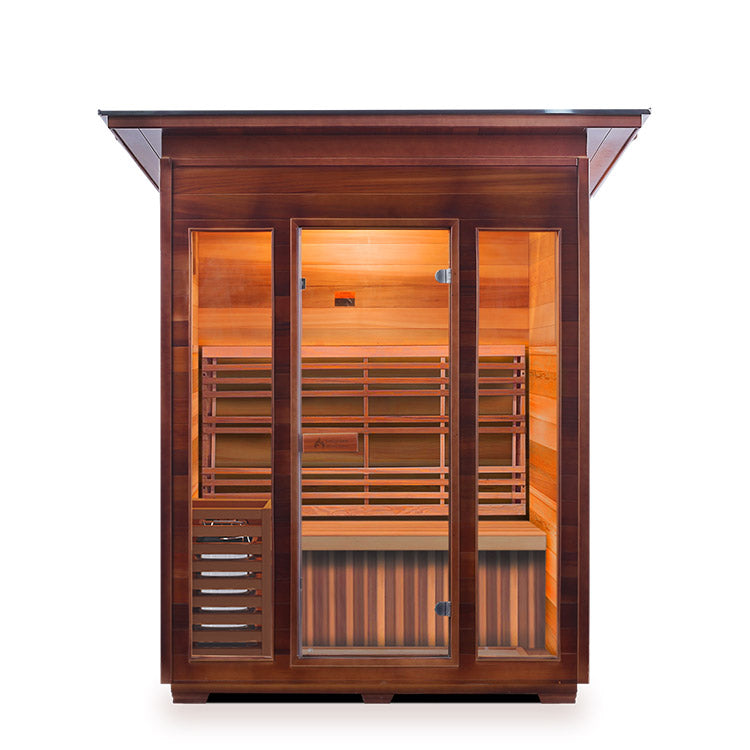 Enlighten Sauna SunRise 3-person traditional sauna, slope roof option