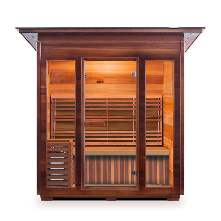 Enlighten Sauna SunRise 4-person traditional sauna, slope roof option