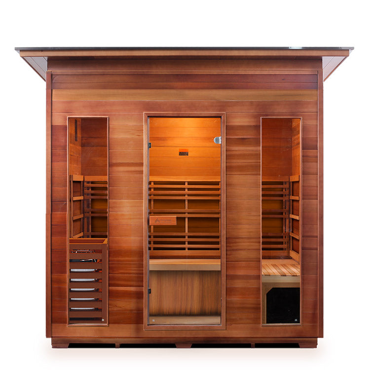 Enlighten Sauna SunRise 5-person traditional sauna, slope roof option