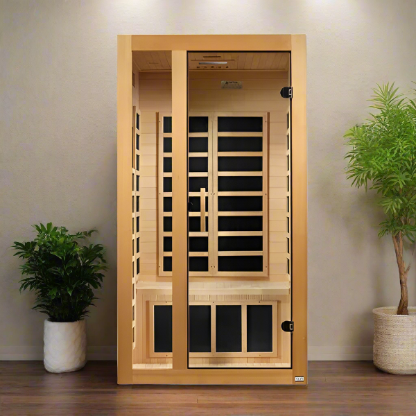 Golden Design Dynamic Gracia 1–2 Person Low EMF FAR Infrared Sauna – Canadian Hemlock (DYN-6119-01)