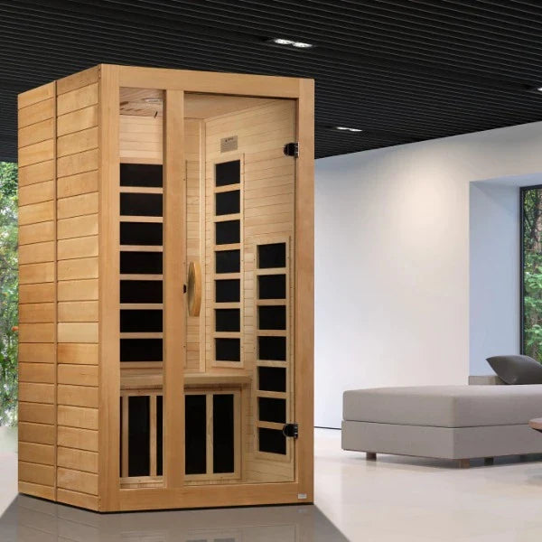 Golden Design Dynamic Gracia 1–2 Person Low EMF FAR Infrared Sauna – Canadian Hemlock (DYN-6119-01)