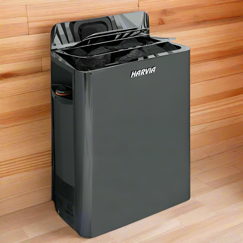 Harvia SW60 The Wall 6kW electric sauna heater, black stainless steel, product photo
