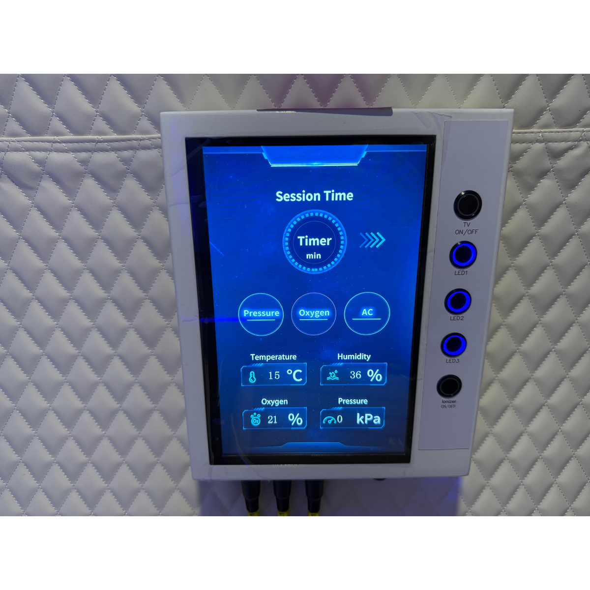 Macy-Pan HE5000 Fort Two-Person Hard-Shell Hyperbaric Chamber – inside control panel