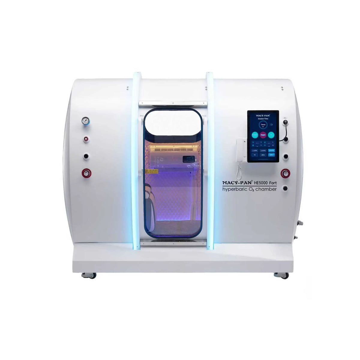 Macy-Pan HE5000 Fort Two-Person Hard-Shell Hyperbaric Chamber – white two-person chamber front view