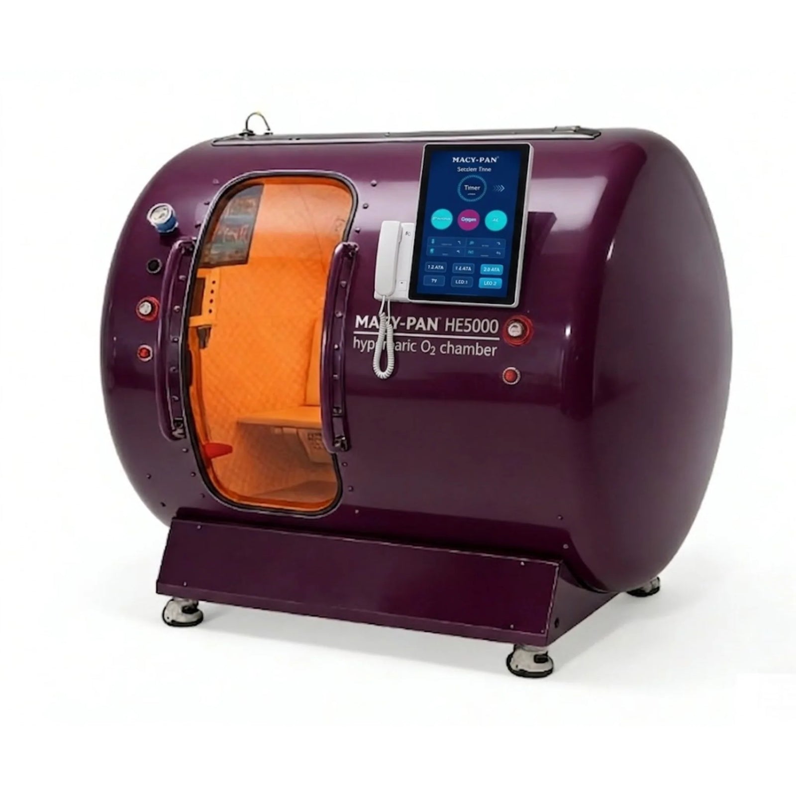 Macy-Pan HE5000 Multiplace Hard-Shell Hyperbaric Chamber – maroon chamber