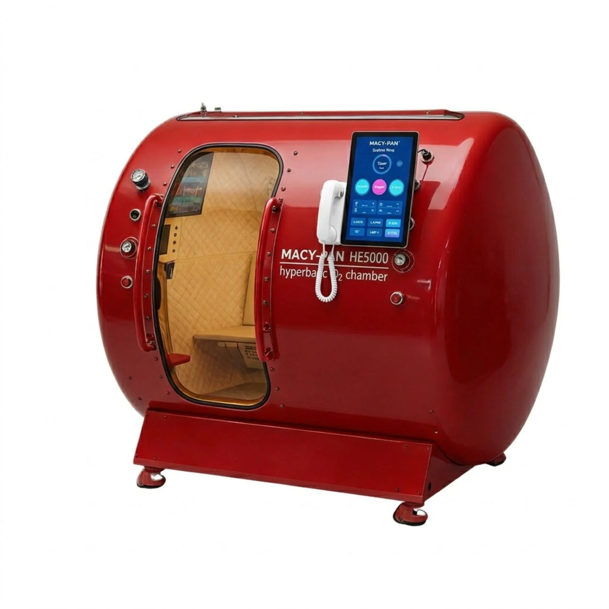 Macy-Pan HE5000 Multiplace Hard-Shell Hyperbaric Chamber – red chamber