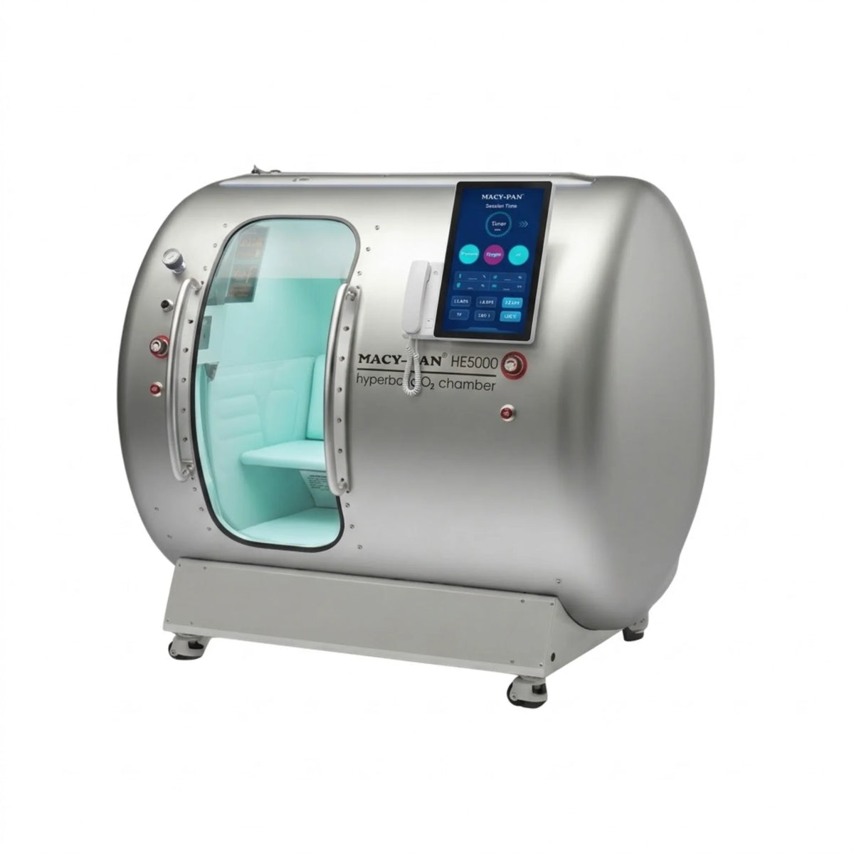 Macy-Pan HE5000 Multiplace Hard-Shell Hyperbaric Chamber – silver chamber
