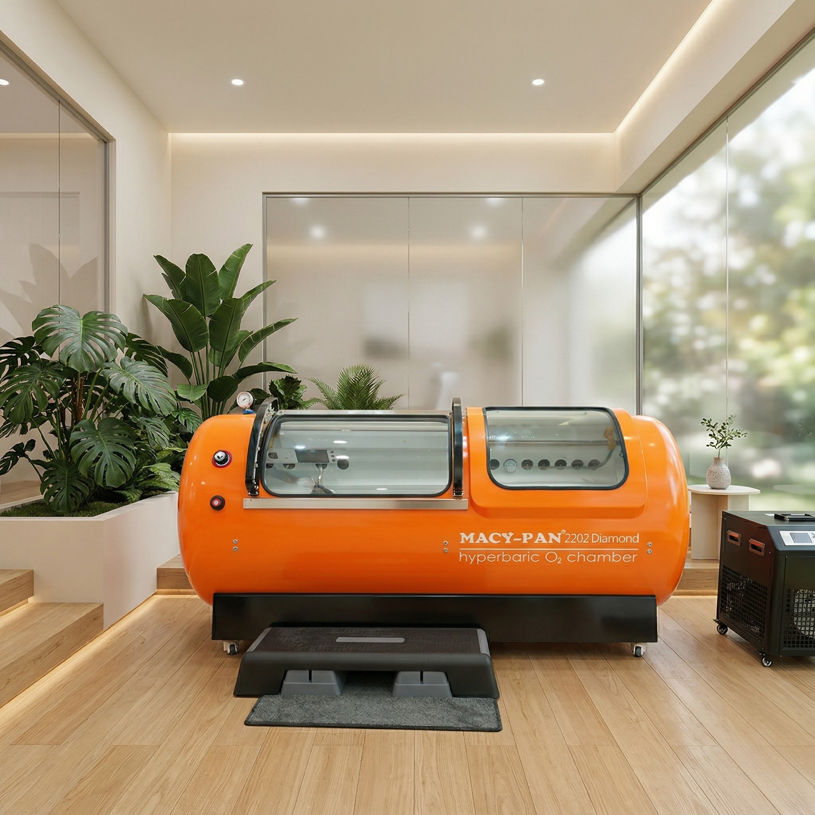 Macy-Pan HP2202-90 Diamond Hard-Shell Hyperbaric Chamber – orange chamber in a living space