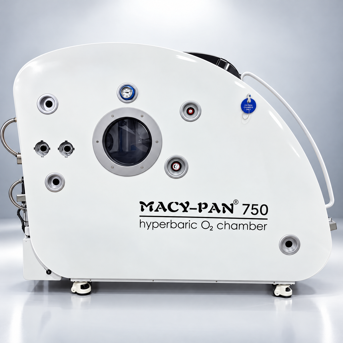 Macy-Pan HP750 Hard-Shell Sitting Hyperbaric Chamber – side with round porthole