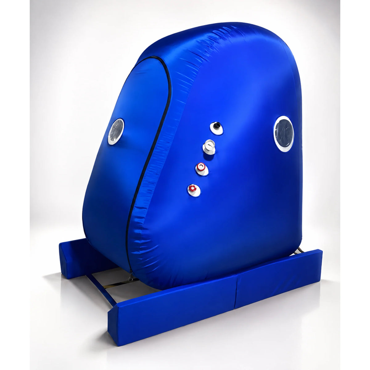 Macy-Pan MC4500 Vertical Soft Hyperbaric Chamber – blue vertical chamber at an angle