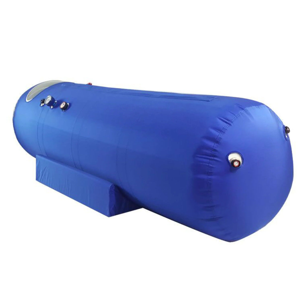 Macy-Pan ST701 Soft Lying Hyperbaric Chamber – blue soft lying chamber at an angle