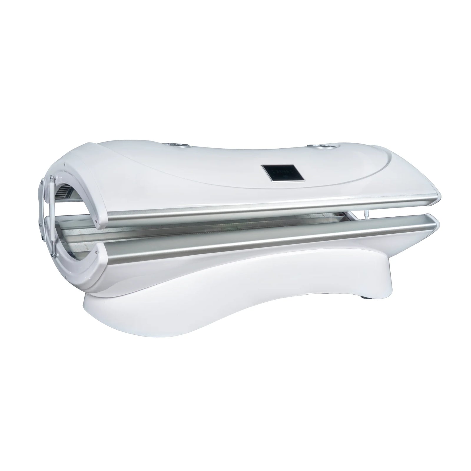 Merican M4N Whole-Body Red Light Therapy Bed – white bed end view with a control display