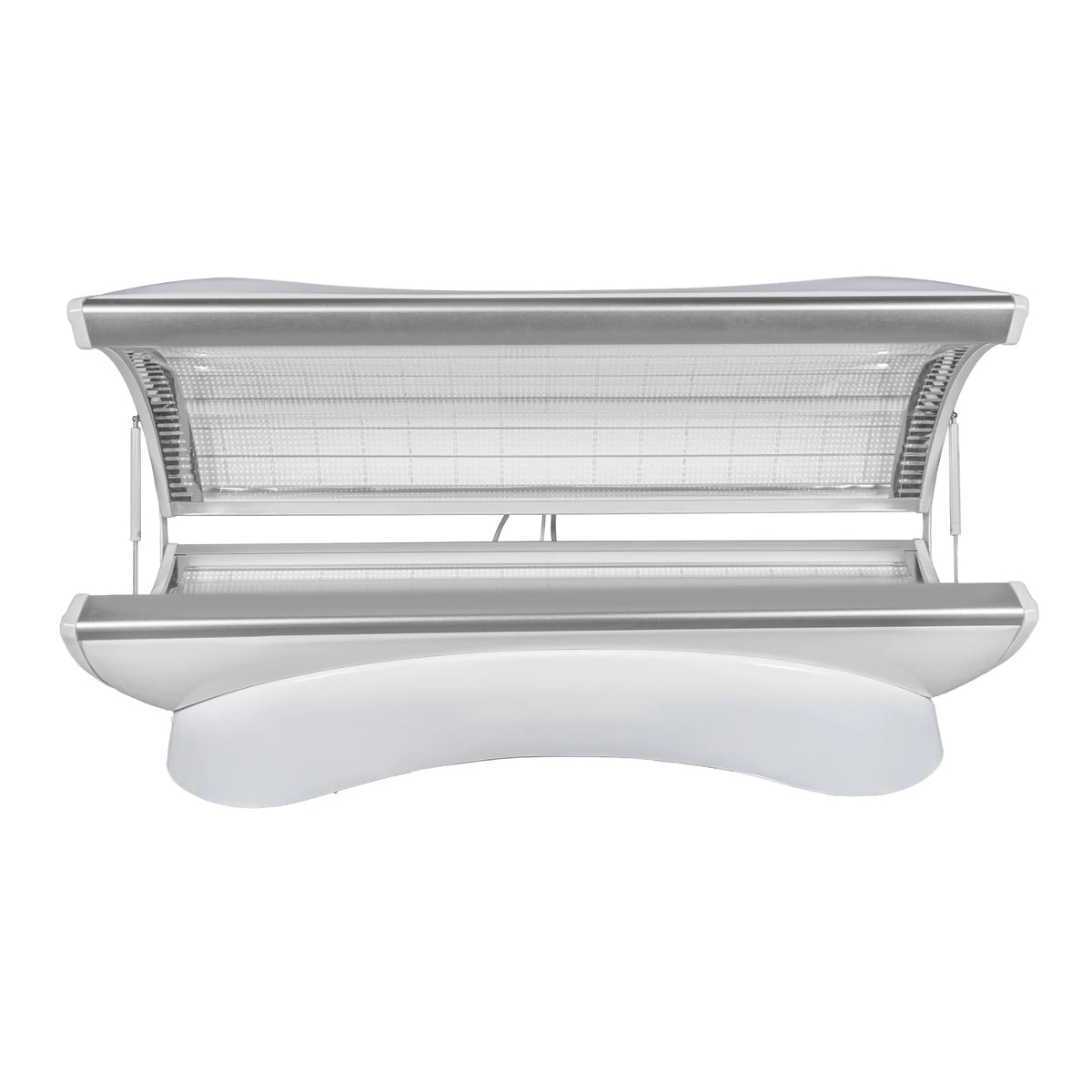 Merican M4N Whole-Body Red Light Therapy Bed – white bed with the canopy open