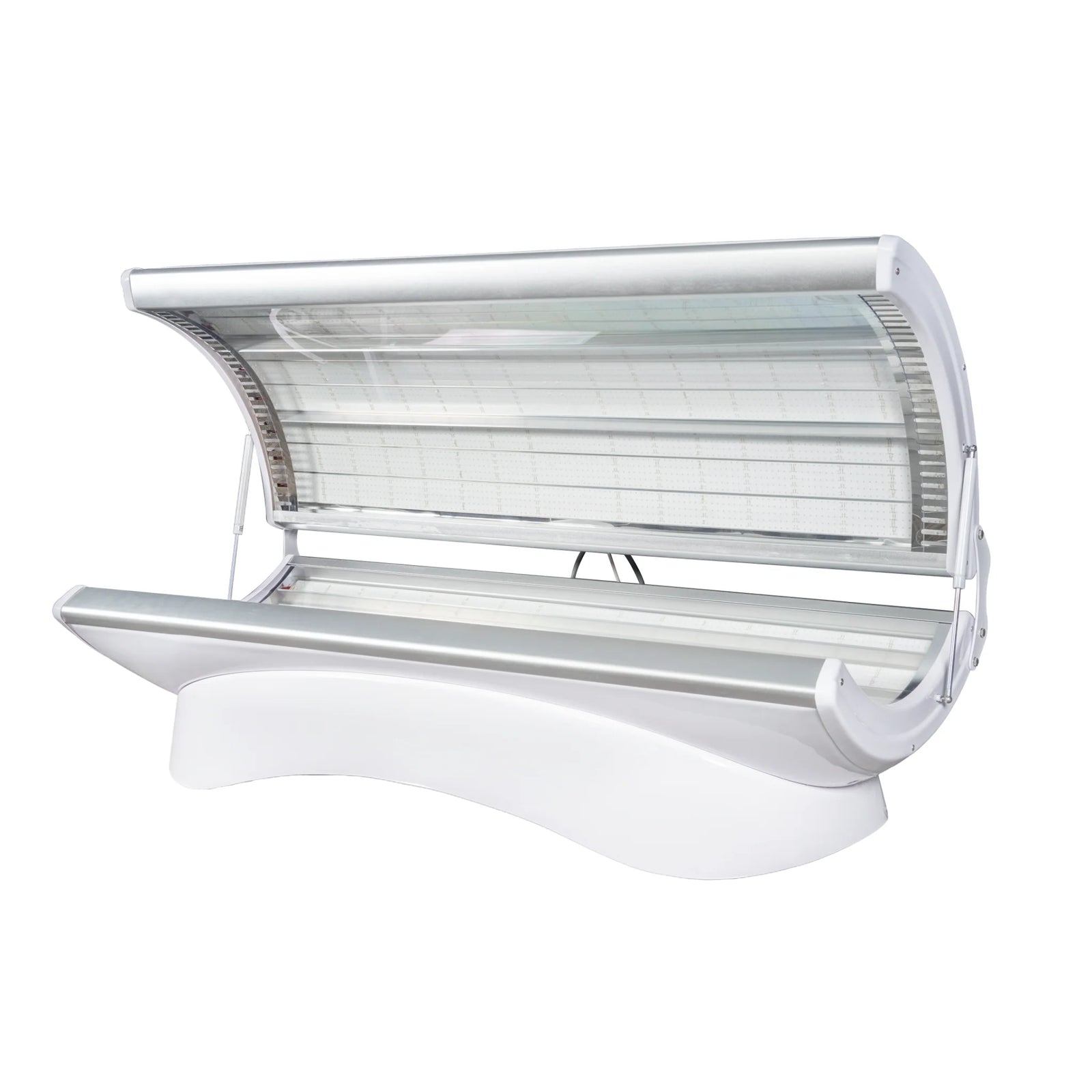 Merican M4N Whole-Body Red Light Therapy Bed – white bed with the canopy open at an angle