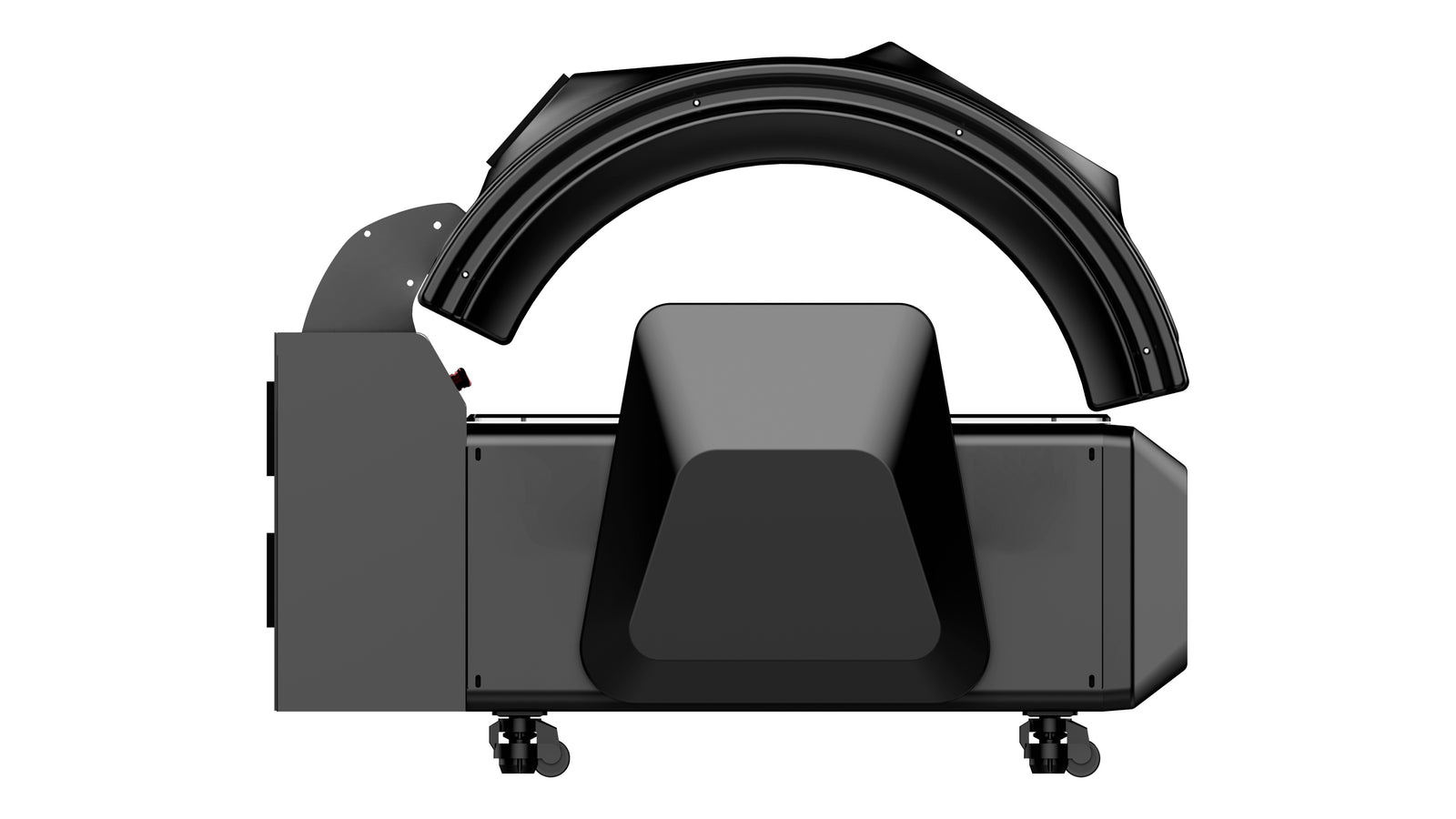 Merican M5N Plus whole-body red light therapy bed in Crystal Black, opposite side view with canopy raised