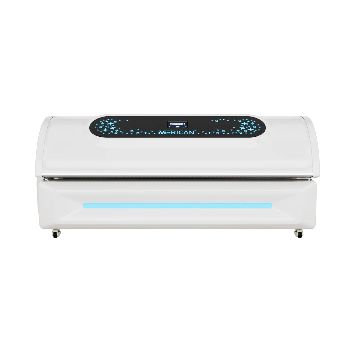 Merican M5N Plus Whole-Body Red Light Therapy Bed – white bed closed with a starry control display