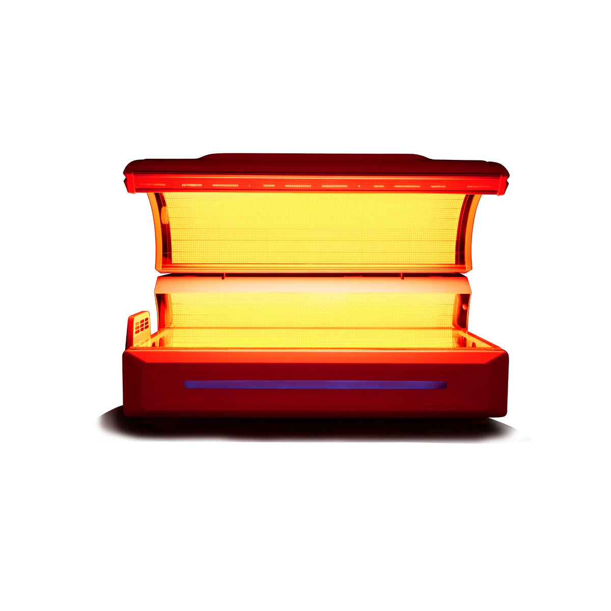 Merican M6N Whole-Body Red Light Therapy Bed – bed with the canopy open and lights on