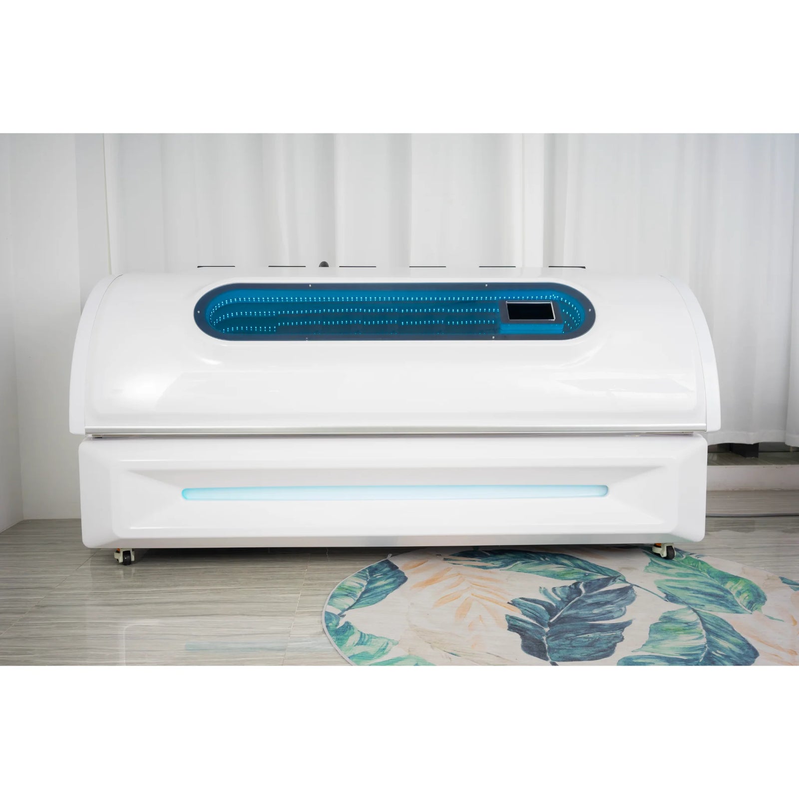 Merican M6N Whole-Body Red Light Therapy Bed – white bed closed in a bedroom