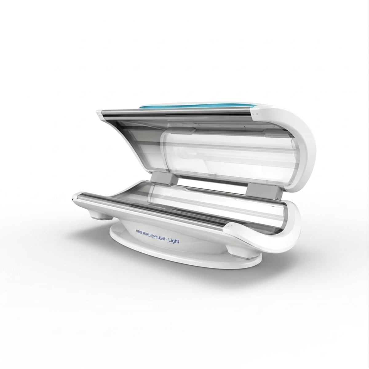 Merican MMB Plus Whole-Body Red Light Therapy Bed – white bed with the canopy open