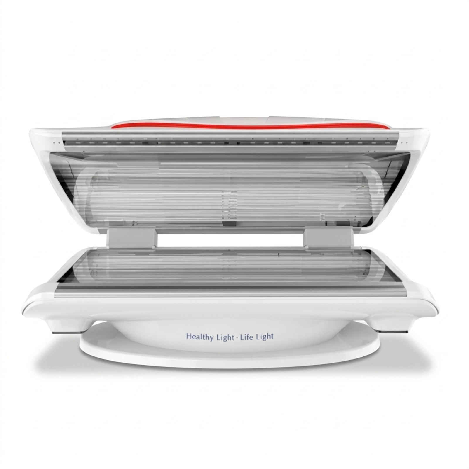 Merican MMB Whole-Body Red Light Therapy Bed – white bed with the canopy open front view