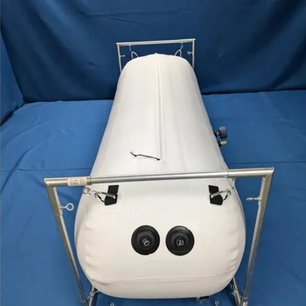 Newtowne Hyperbarics C4-27 Home Hyperbaric Chamber – chamber end view with two ports