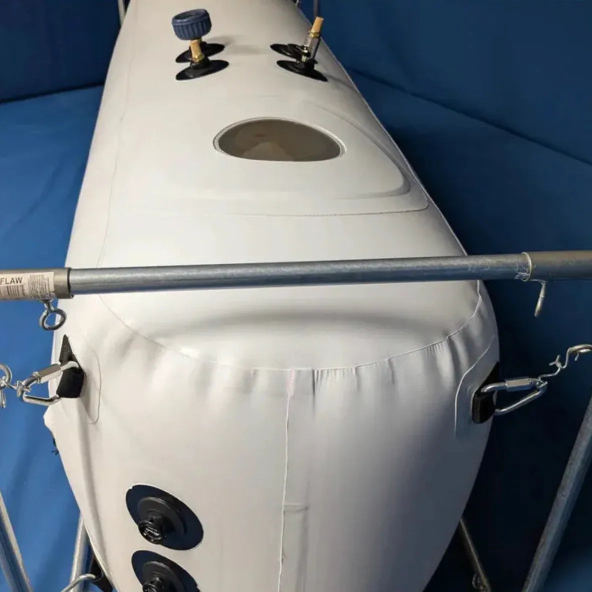 Newtowne Hyperbarics C4-27 Home Hyperbaric Chamber – chamber end view with viewing window