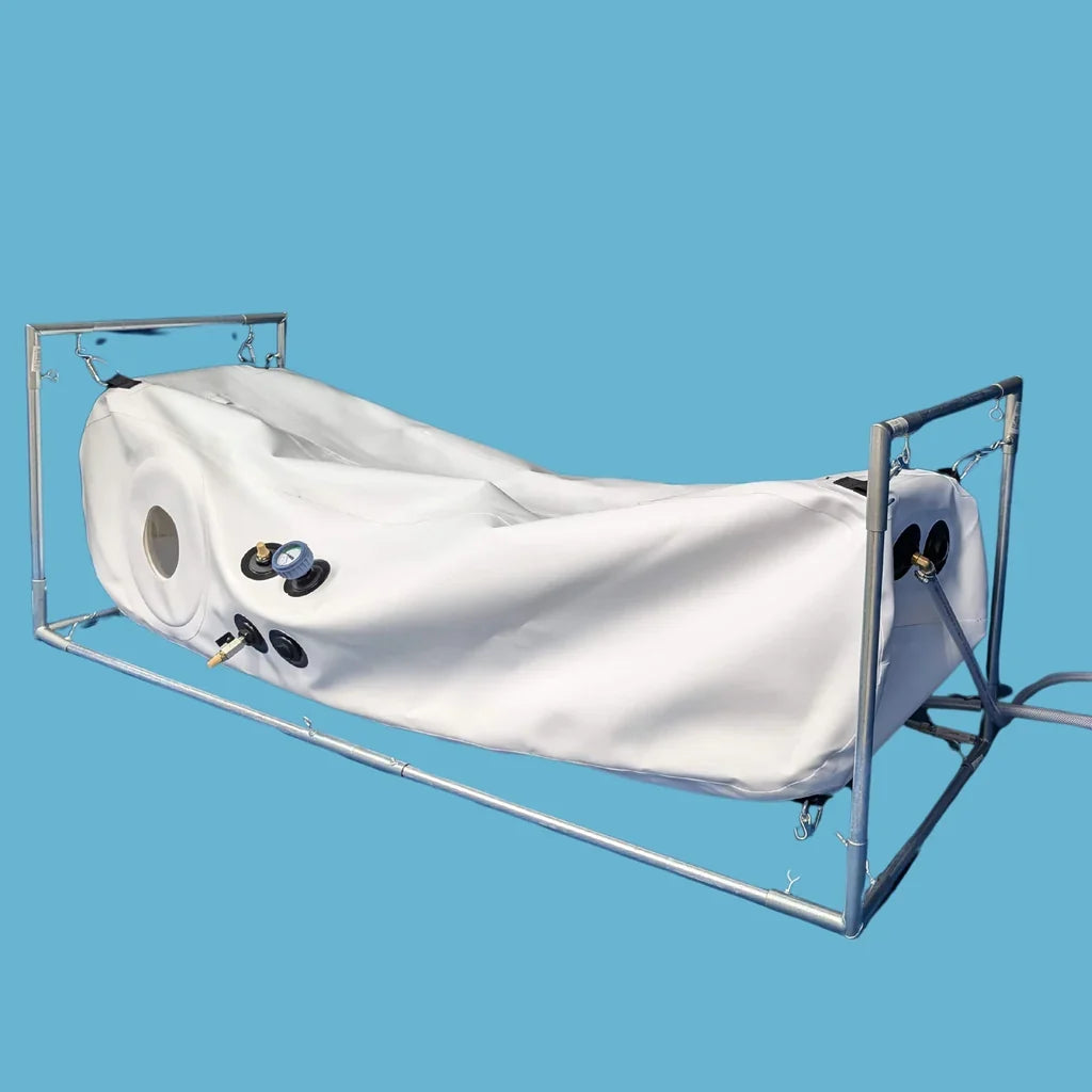 Newtowne Hyperbarics C4-27 Home Hyperbaric Chamber – chamber with the entry open