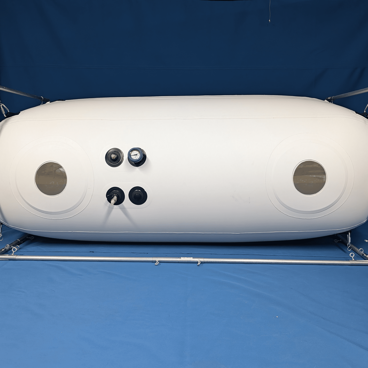 Newtowne Hyperbarics C4-34 Home Hyperbaric Chamber – chamber front view with viewing windows