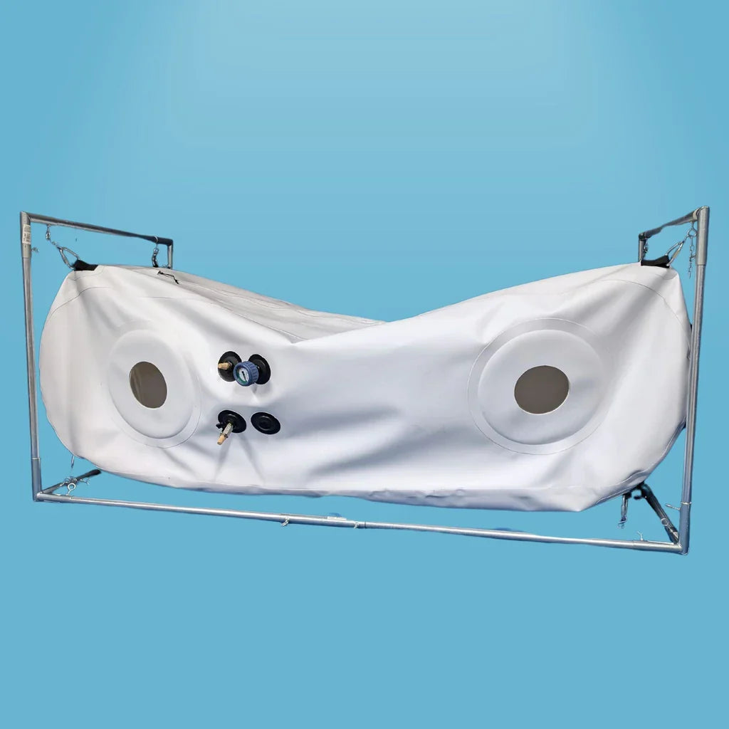 Newtowne Hyperbarics C4-34 Home Hyperbaric Chamber – chamber with the zipper open