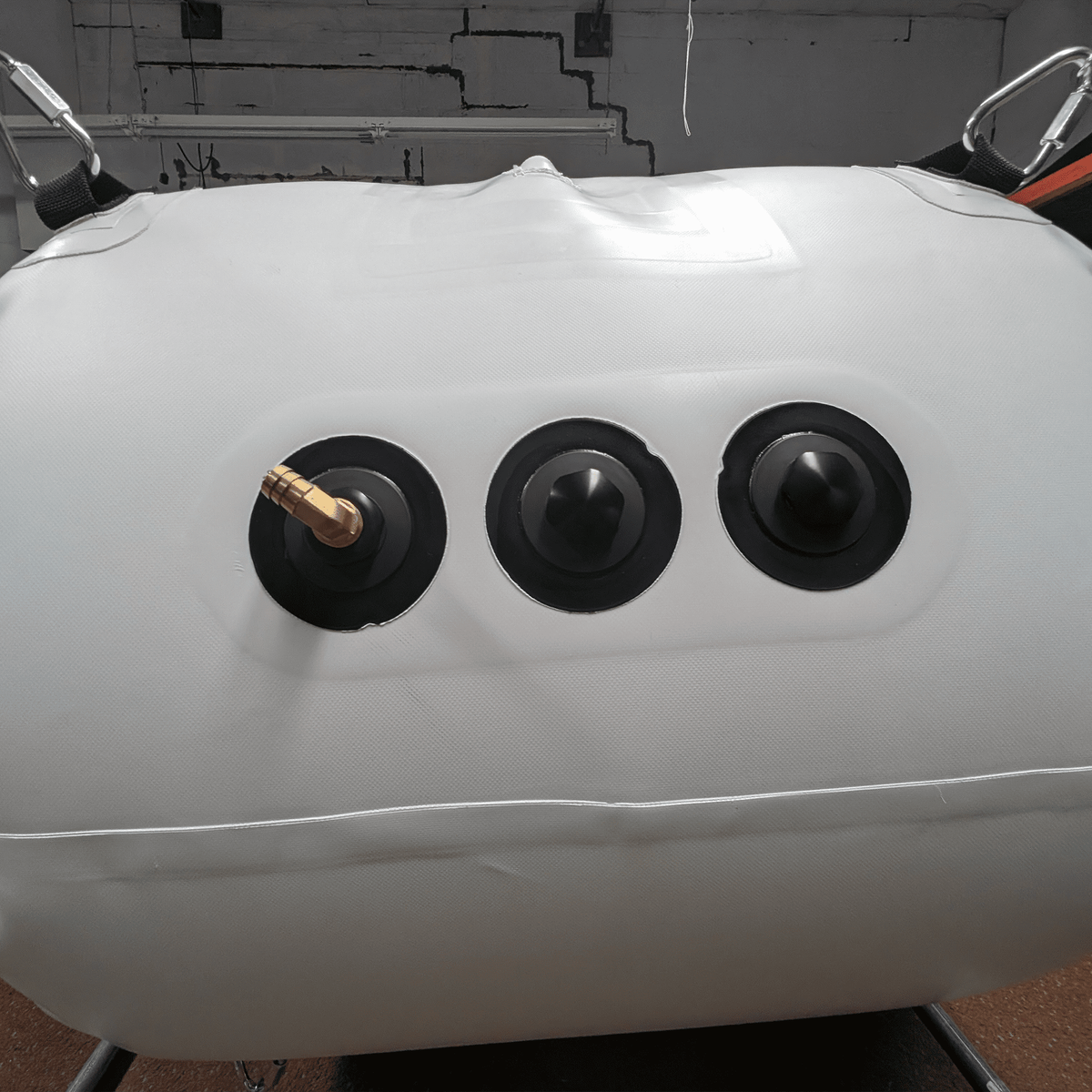 Newtowne Hyperbarics C4-34 Home Hyperbaric Chamber – close-up of the chamber ports