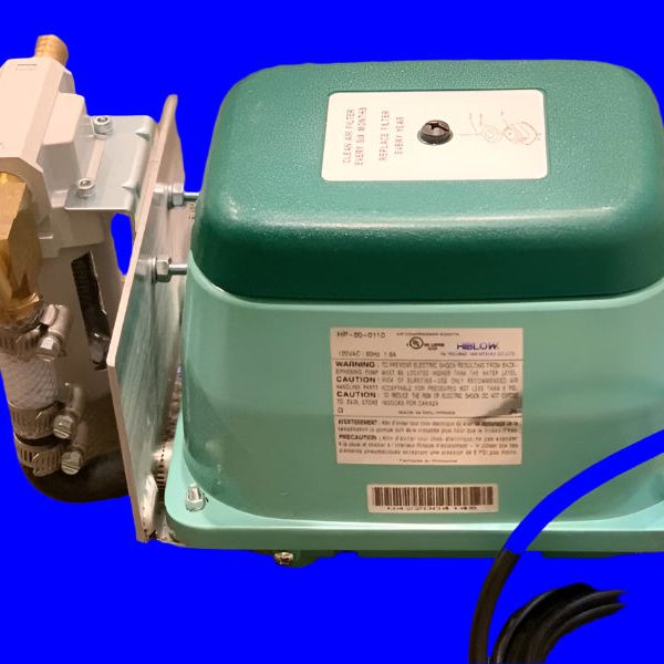 Newtowne Long Shoe Hyperbaric Chamber – air compressor close-up