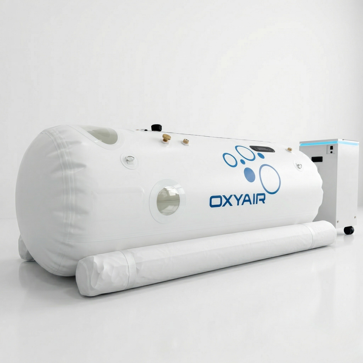 Oxyair OLV-RT01 Soft Lying Hyperbaric Chamber – chamber close-up with a foot cushion