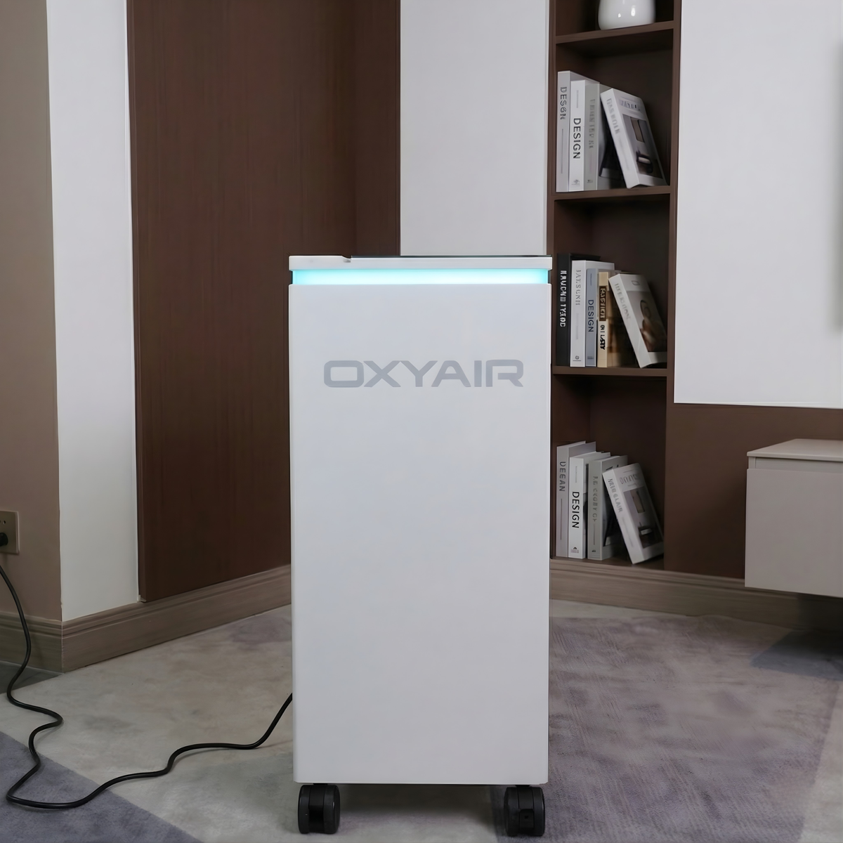 Oxyair OLV-RW01 Wheelchair-Accessible Hyperbaric Chamber – machine front view with a light strip