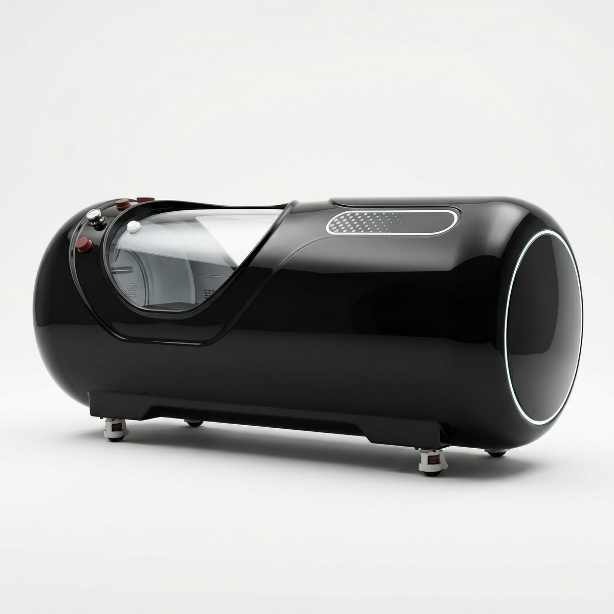 Oxyair OLV-YTD02 2.0 ATA Hard-Shell Hyperbaric Chamber – black chamber side view