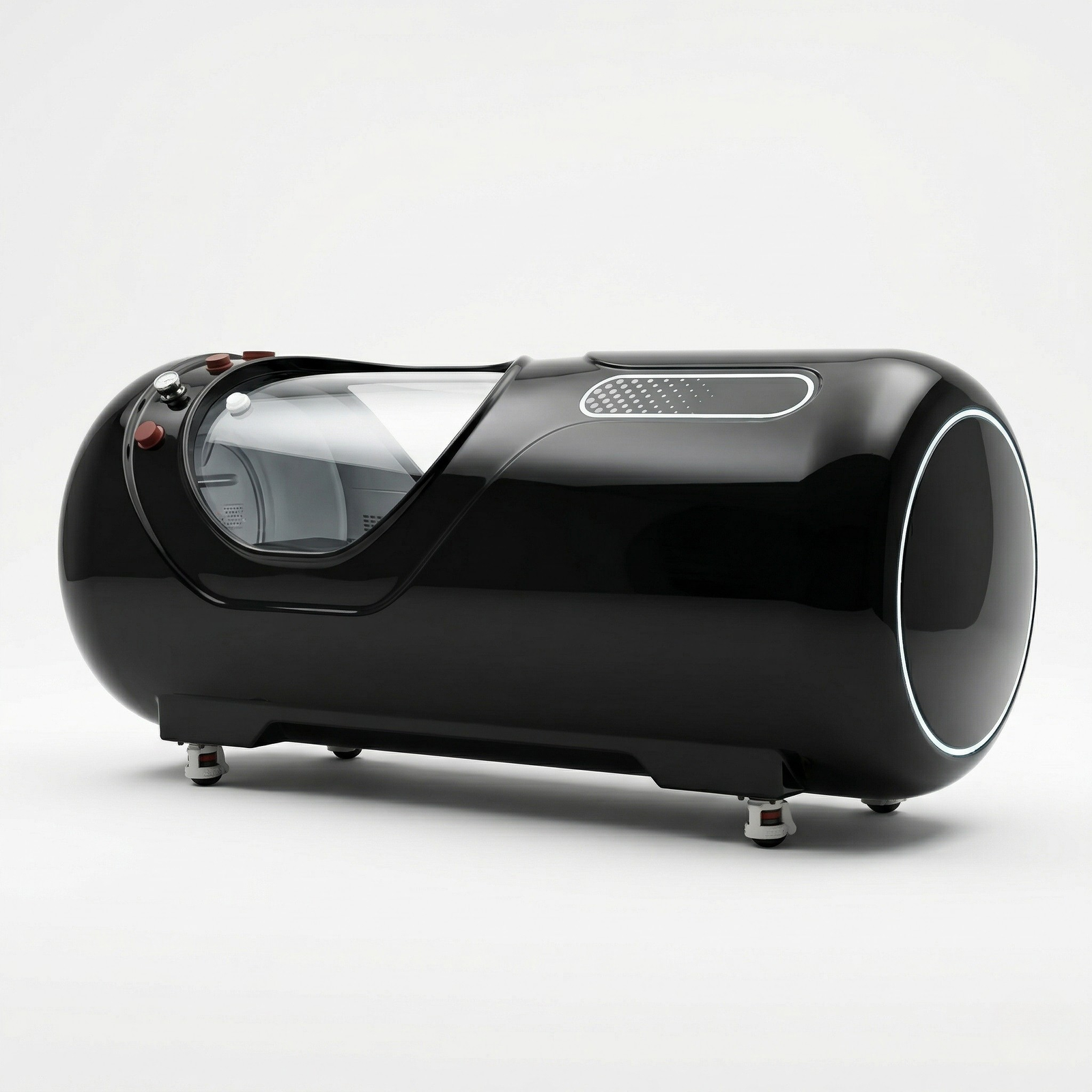 Oxyair OLV-YTD02 2.0 ATA Hard-Shell Hyperbaric Chamber – black chamber side view