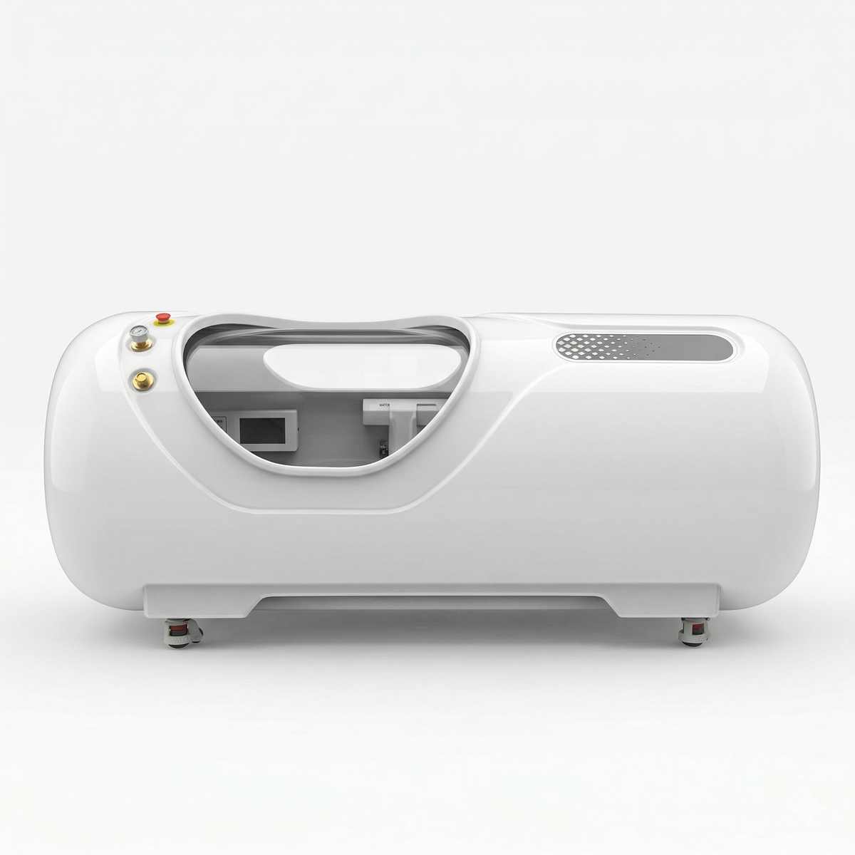 Oxyair OLV-YTD02 2.0 ATA Hard-Shell Hyperbaric Chamber – white chamber side view