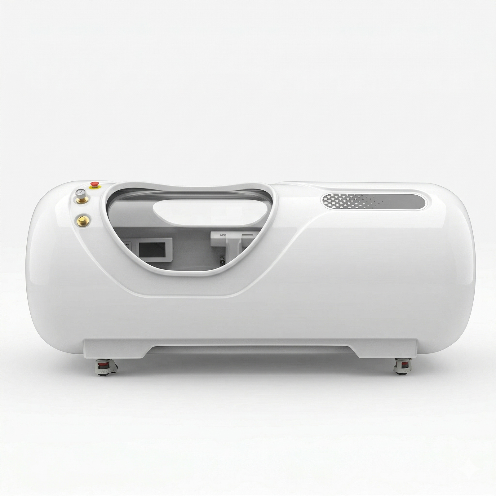 Oxyair OLV-YTD02 2.0 ATA Hard-Shell Hyperbaric Chamber – white chamber side view