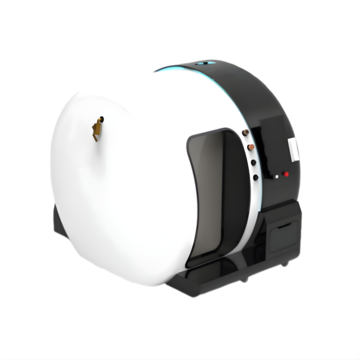 Oxyair OLV-YZM01 Two-Person 2.0 ATA Hard-Shell Multiplace Hyperbaric Chamber – chamber at an angle on white
