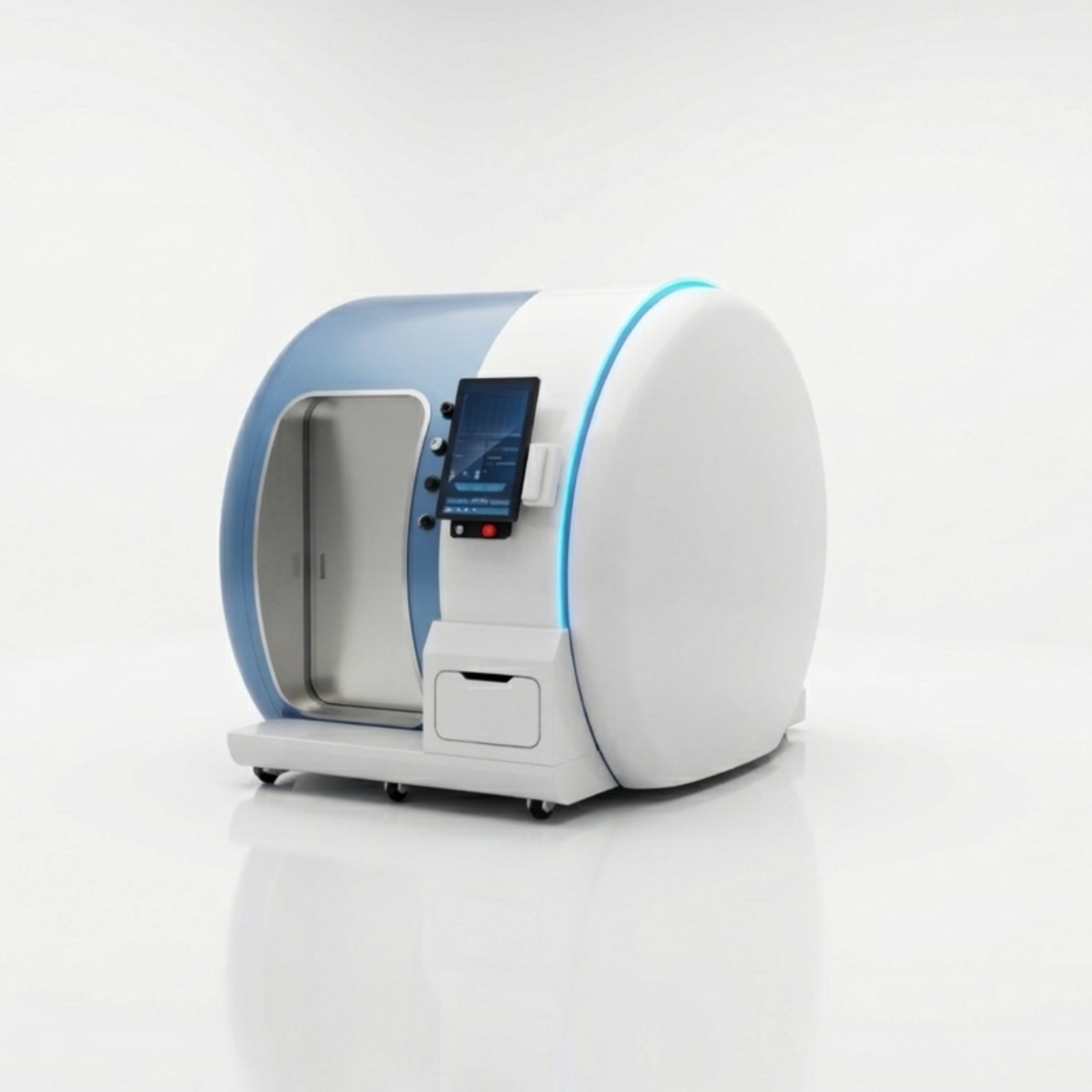 Oxyair OLV-YZM01 Two-Person 2.0 ATA Hard-Shell Multiplace Hyperbaric Chamber – white and blue multiplace chamber