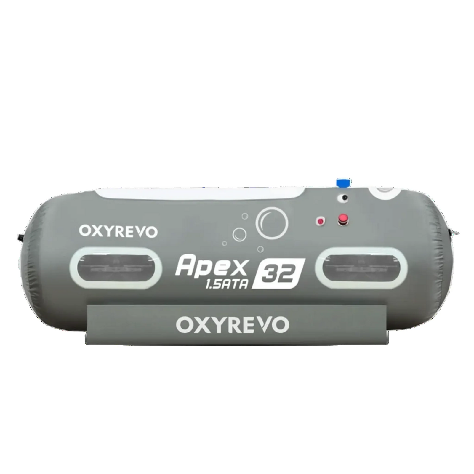 OxyRevo Apex32 Portable Soft Hyperbaric Chamber – chamber side view with indicator lights