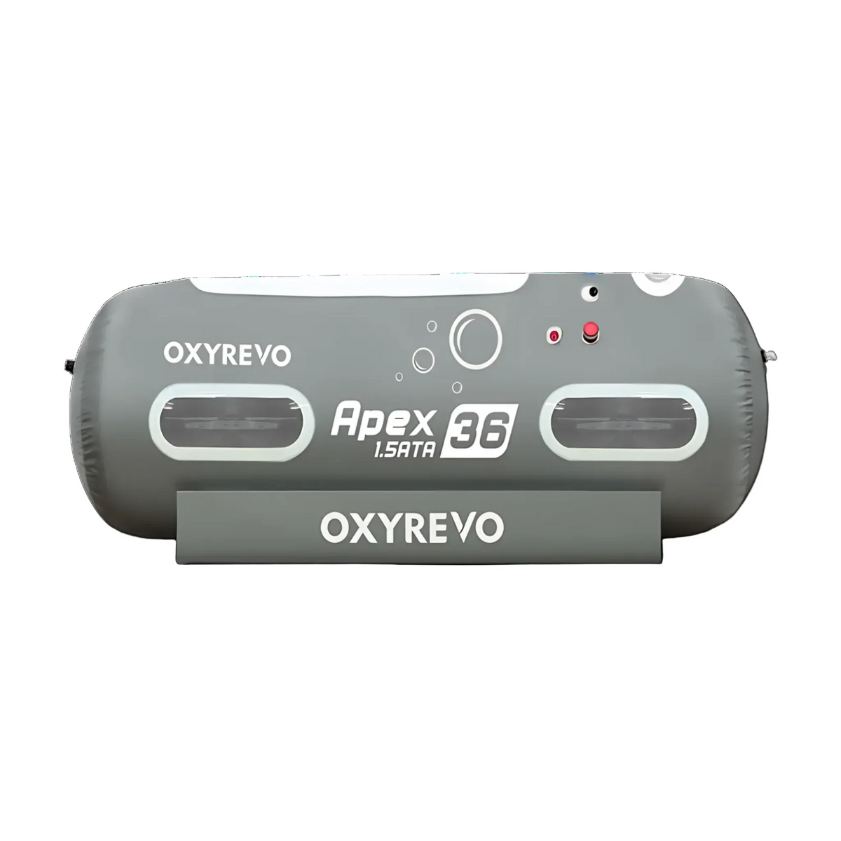 OxyRevo Apex36 Portable Soft Hyperbaric Chamber – chamber side view with indicator lights