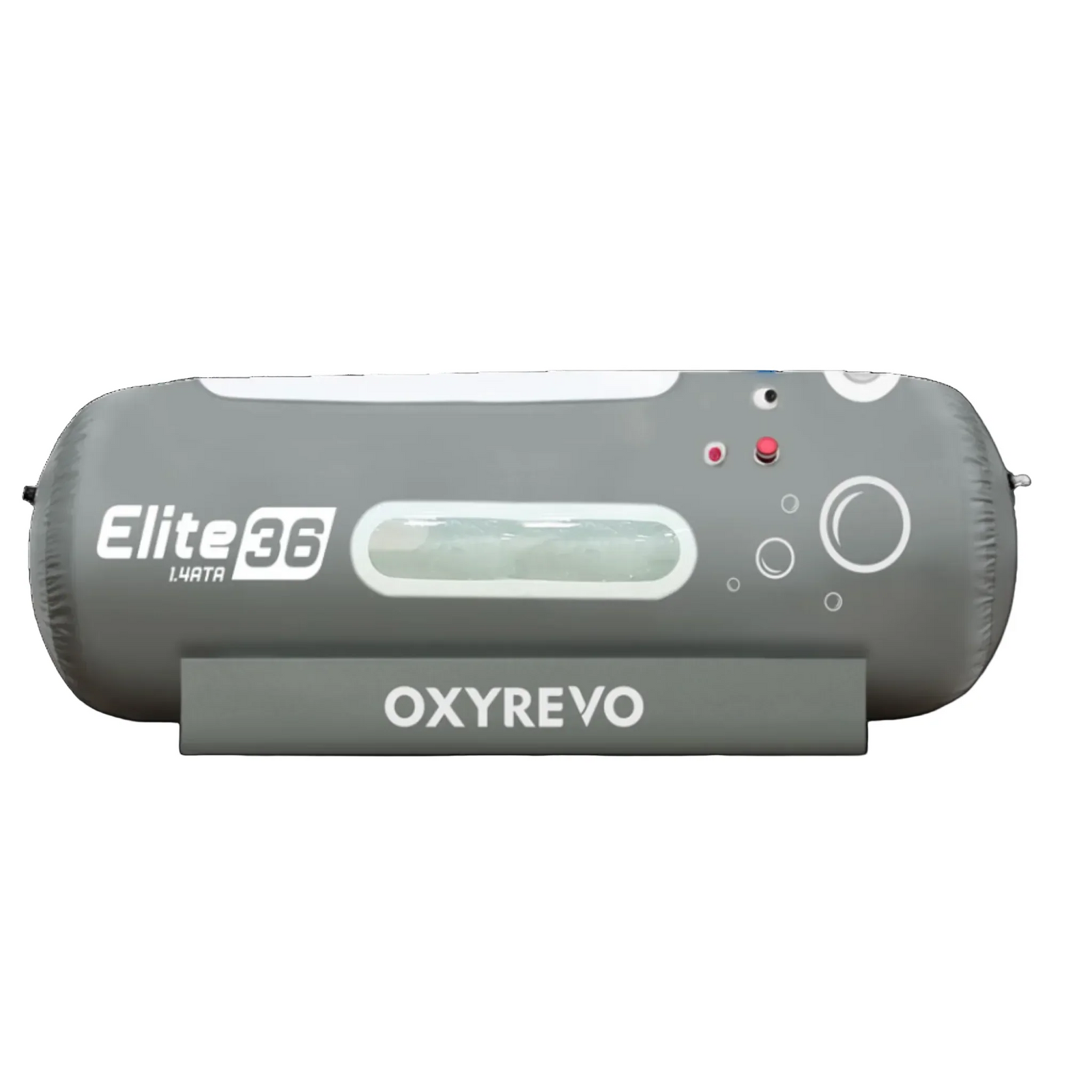 OxyRevo Elite36 Portable Soft Hyperbaric Chamber – chamber side view with indicator lights